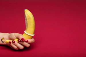 condom on banana